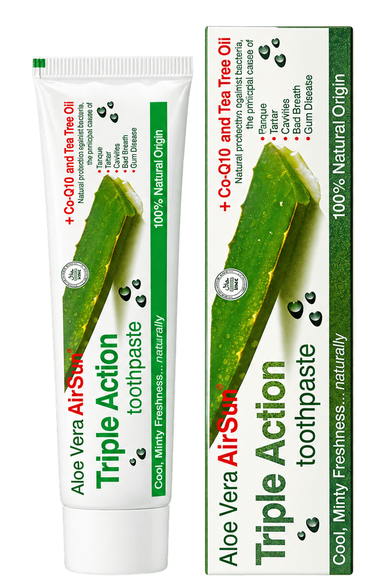 AirSun Aloe Vera Triple Action Toothpaste, 100 mL, SKU AS016