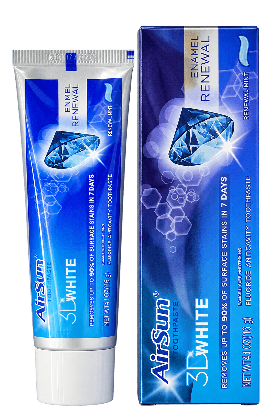 AirSun 3D White Enamel Renewal Fluoride Toothpaste, 116 g, SKU AS022