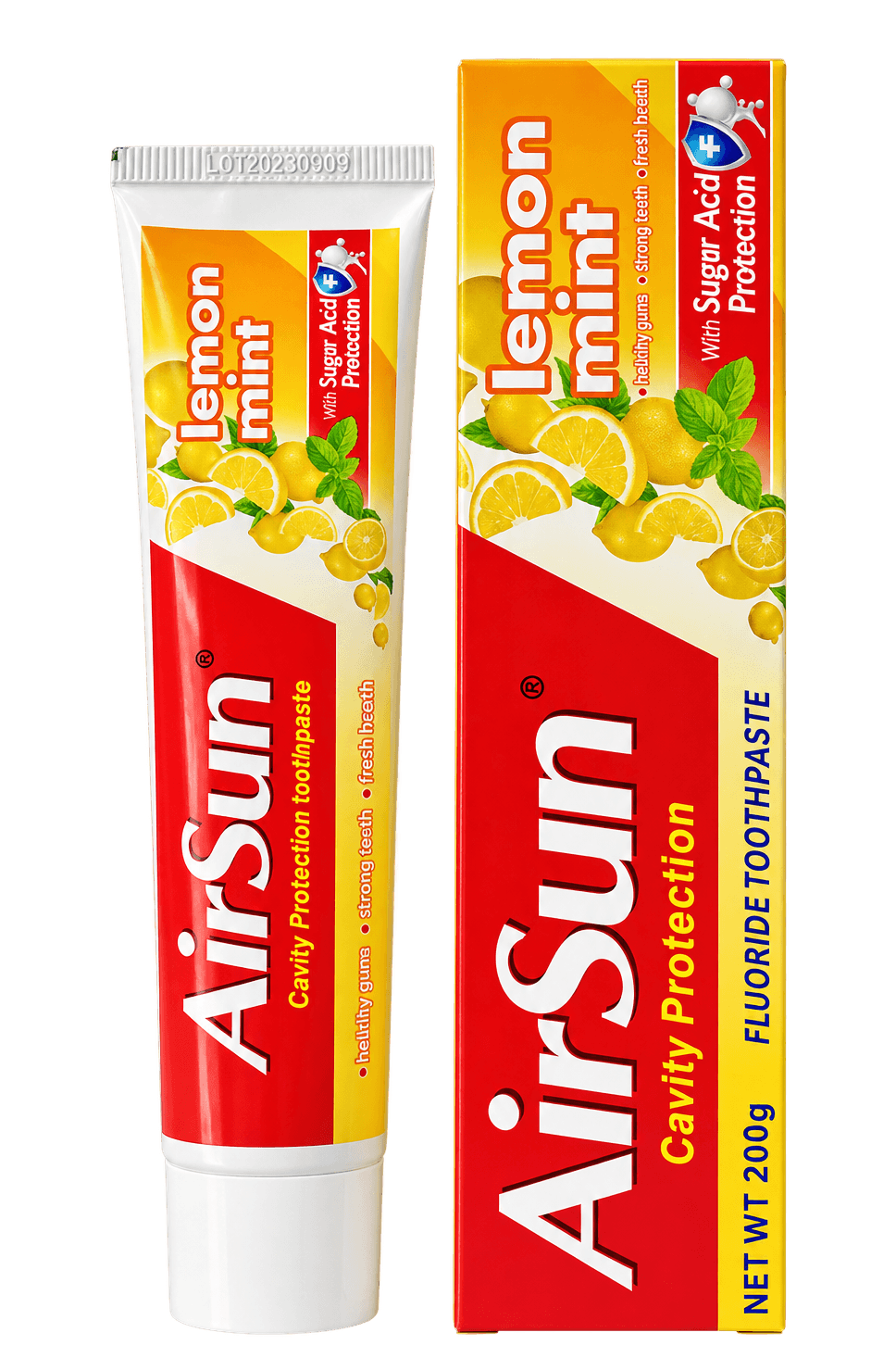 AirSun Cavity Protection Lemon Mint Fluoride Toothpaste, 200 g, SKU AS049