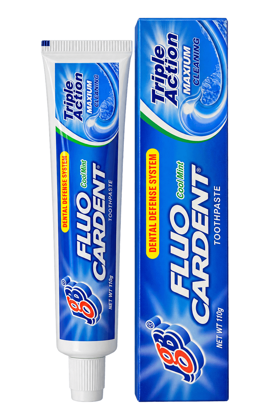 Fluo Cardent Triple Action Maximum Cleaning Toothpaste, 110 g, SKU FC102