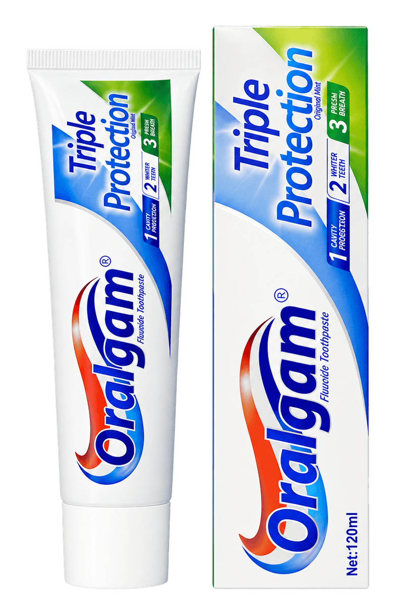 Oralgam Triple Protection Fluoride Toothpaste, 120 mL, SKU OG296