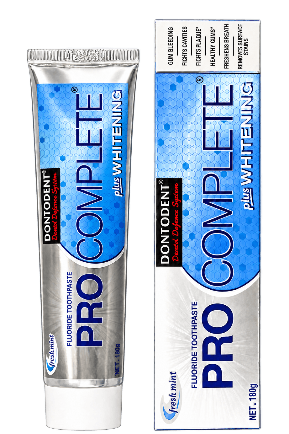 DONTODENT PRO COMPLETE Plus Whitening Fluoride Toothpaste, 180 g, SKU PC001