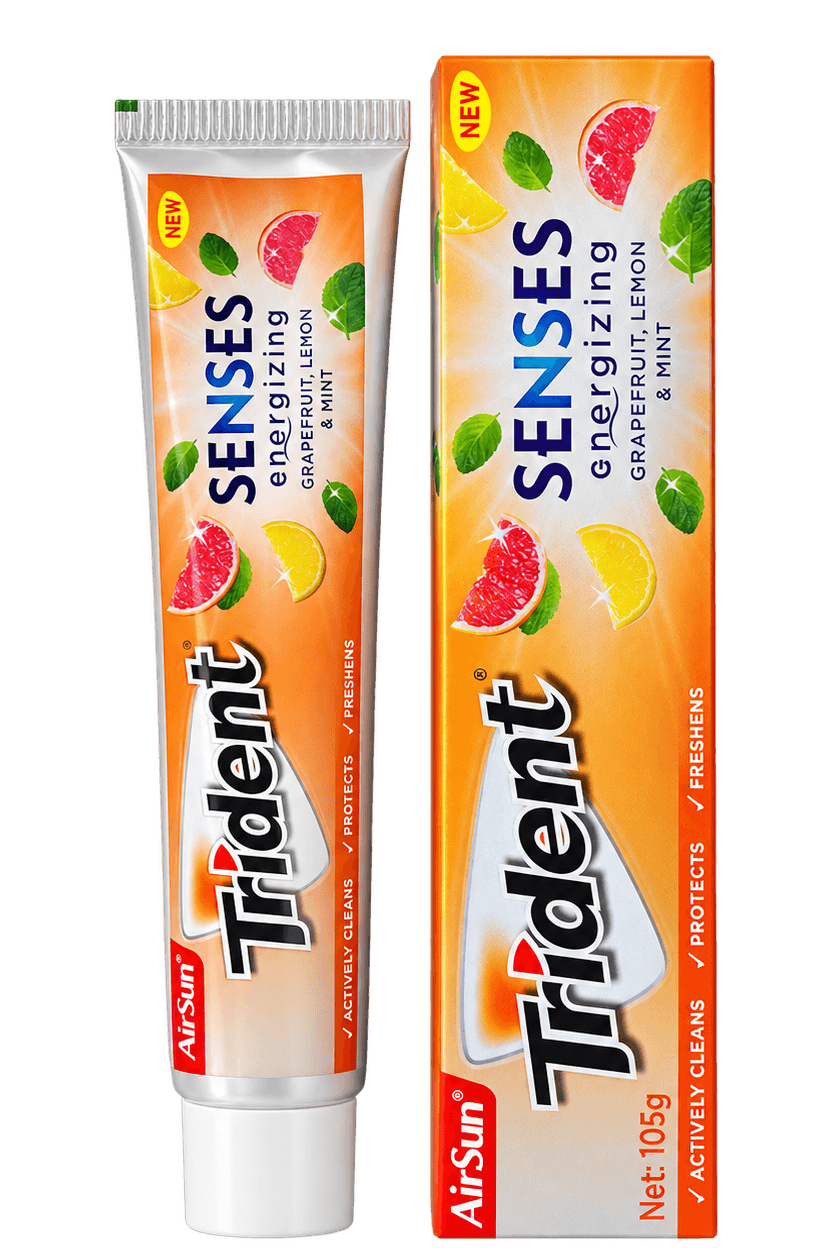 Trident Senses Energizing Toothpaste, 105 g, SKU TD263